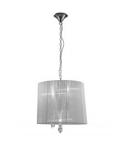 Colgante grande cromo TIFFANY 3+3 luces