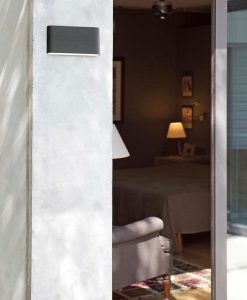 Aplique de pared LED gris ADAY ambiente