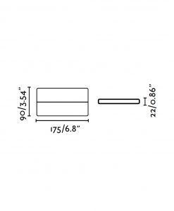 Aplique de pared LED gris ADAY medidas