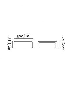 Aplique LED BRACKET gris oscuro medidas
