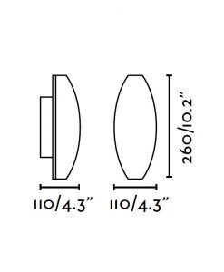 Aplique moderno LED BACO blanco medidas