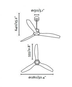 Ventilador de techo negro DC JUST FAN medidas