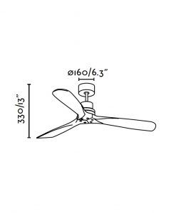 Ventilador de techo níquel LANTAU medidas