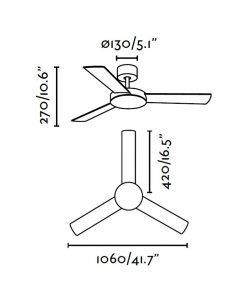 Ventilador de techo blanco MINI MALLORCA medidas