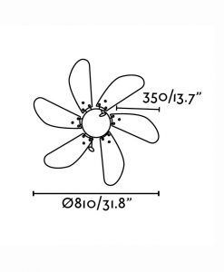 Ventilador de techo blanco PALAO medidas 2