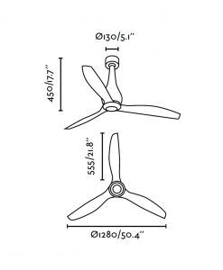 Ventilador de techo negro madera MINI ETERFAN medidas
