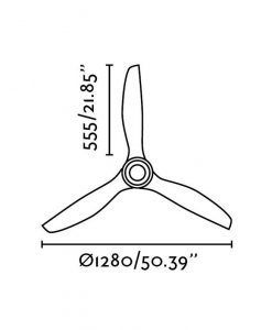 Ventilador de techo transparente MINI ETERFAN medidas 2
