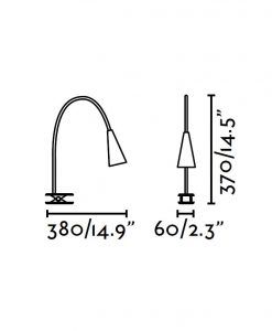 Lámpara pinza blanca LENA LED medidas