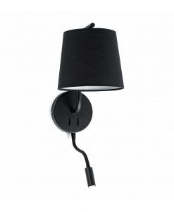 Aplique con lector LED negro BERNI
