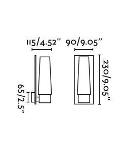 Aplique de baño 1 luz DOKA cromo medidas