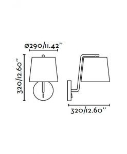 Lámpara de pared níquel BERNI medidas