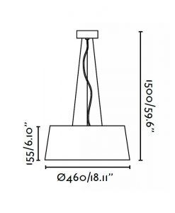 Lámpara de techo LED AINA blanca medidas
