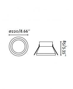 Empotrable LED luz natural SON 24W medidas