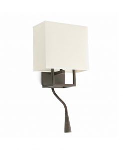 Aplique con lector LED marrón y beige VESPER