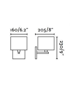 Aplique de pared THANA blanco medidas