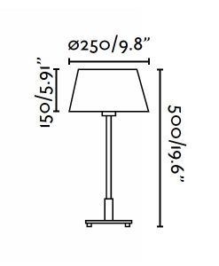 Lámpara de mesa MITIC beige medidas