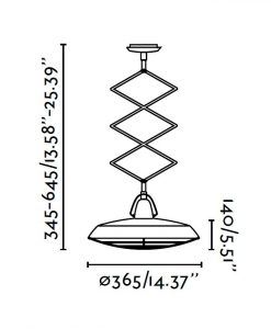 Lámpara de techo extensible LED blanco PLEC medidas