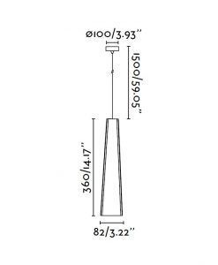 Lámpara de techo LED negra y oro PLUMA medidas