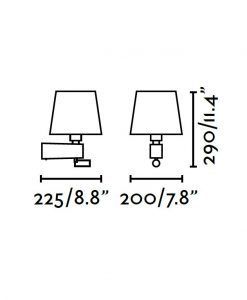 Medidas aplique blanco con lector LED ROOM