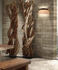 Lámpara de pared 2 luces SAC marrón y beige ambiente 2