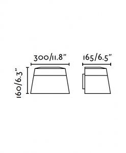 Medidas lámpara de pared 2 luces SAC marrón y beige