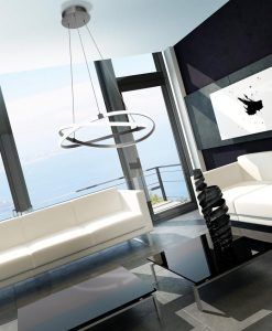 Lámpara de techo mediana cromo INFINITY ambiente