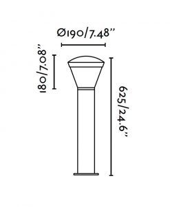 Medidas lámpara baliza 62 cm SHELBY LED