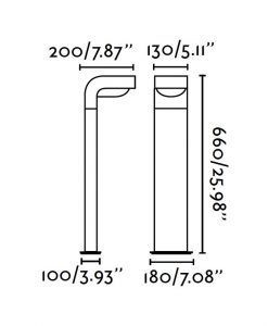 Medidas lámpara baliza KLAMP 66 cm