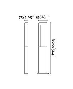 Medidas baliza de diseño de 80 cm NANDA LED