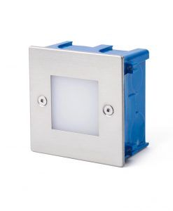 Lámpara empotrable níquel FROL LED detalle caja