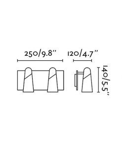 Medidas aplique dos luces minimalista LAO LED