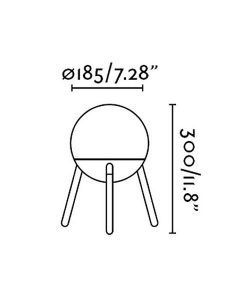 Medidas lámpara de mesa original gris y madera MINE