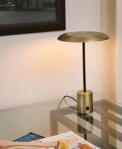 Lámpara de mesa oro satinado y negra HOSHI LED ambiente 2