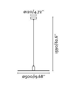 Medidas lámpara de techo minimalista blanca PLAT