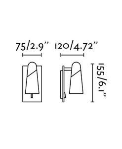 Medidas lámpara minimalista aplique LAO LED