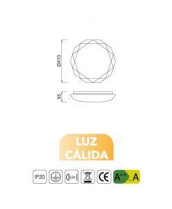 Medidas plafón LED 36W luz cálida DIAMANTE II
