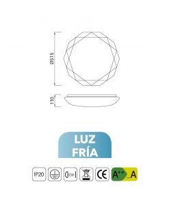 Medidas plafón LED 54W luz fría DIAMANTE II