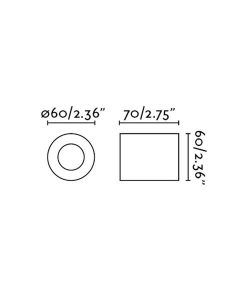 Medidas aplique o plafón minimalista blanco mate TEN
