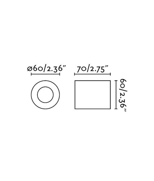 Medidas aplique o plafón minimalista blanco mate TEN