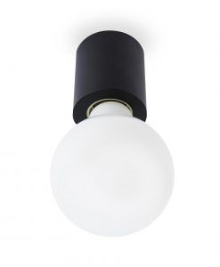 Aplique o plafón minimalista negro mate TEN detalle