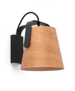 Lámpara aplique madera y negro STOOD