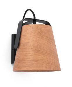 Lámpara aplique madera y negro STOOD detalle