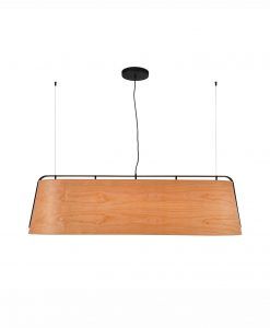 Lámpara lineal 5 luces madera y negro STOOD