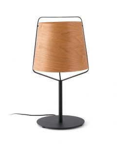 Lámpara sobremesa madera y negro STOOD