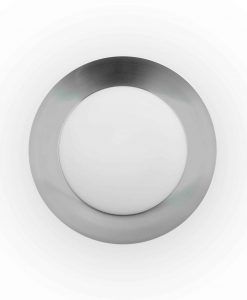 Plafón grande blanco y níquel 20W SIDE LED detalle
