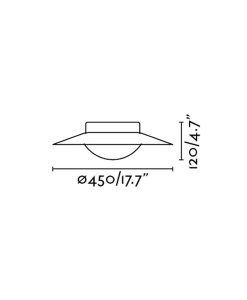 Medidas plafón grande blanco y níquel 20W SIDE LED