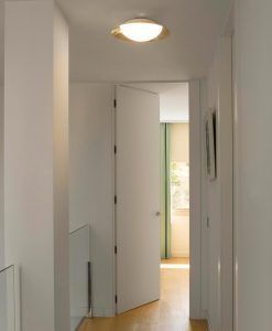 Plafón mediano blanco y níquel SIDE LED 15W ambiente