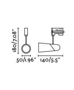 Medidas proyector de carril minimalista blanco LAO LED