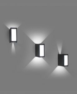 Aplique decorativo exterior LOG LED detalles ajustable de haz de luz