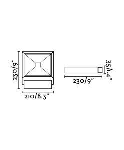 Medidas aplique proyector gris oscuro exterior KARL LED